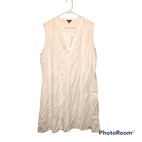ELLIOT & Vine White Sleeveless Frayed Hem Midi Dress plus size - Picture 1 of 8